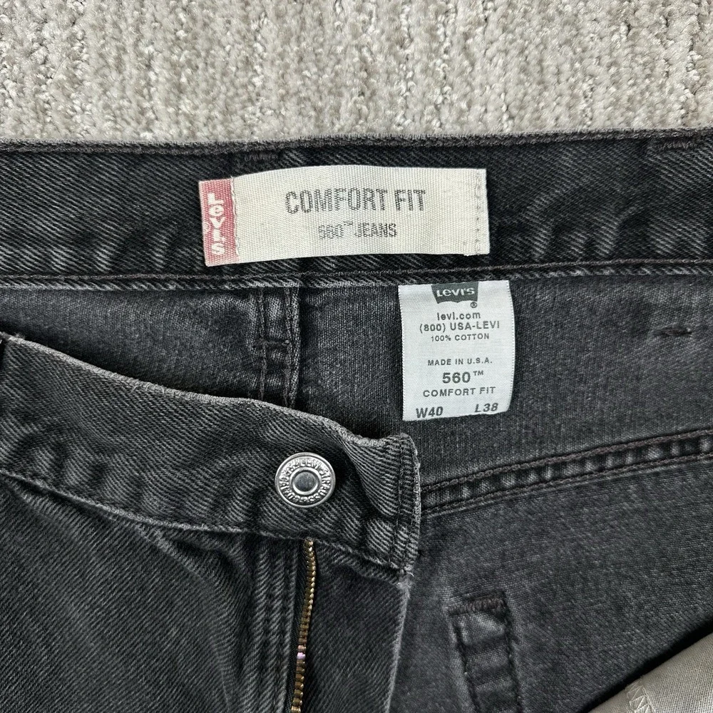 Vintage Levis 560 Jeans Mens 40x38 Fits 39x37 Black Relaxed Tapered Made USA 90s